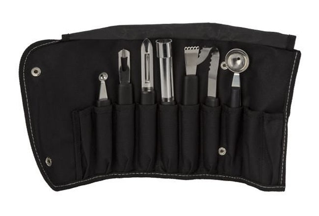 Mundial GH0221 8-Piece Garnishing Tool Set with Soft Black Case