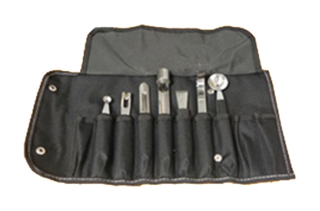 Mundial GH0221 8-Piece Garnishing Tool Set with Soft Black Case