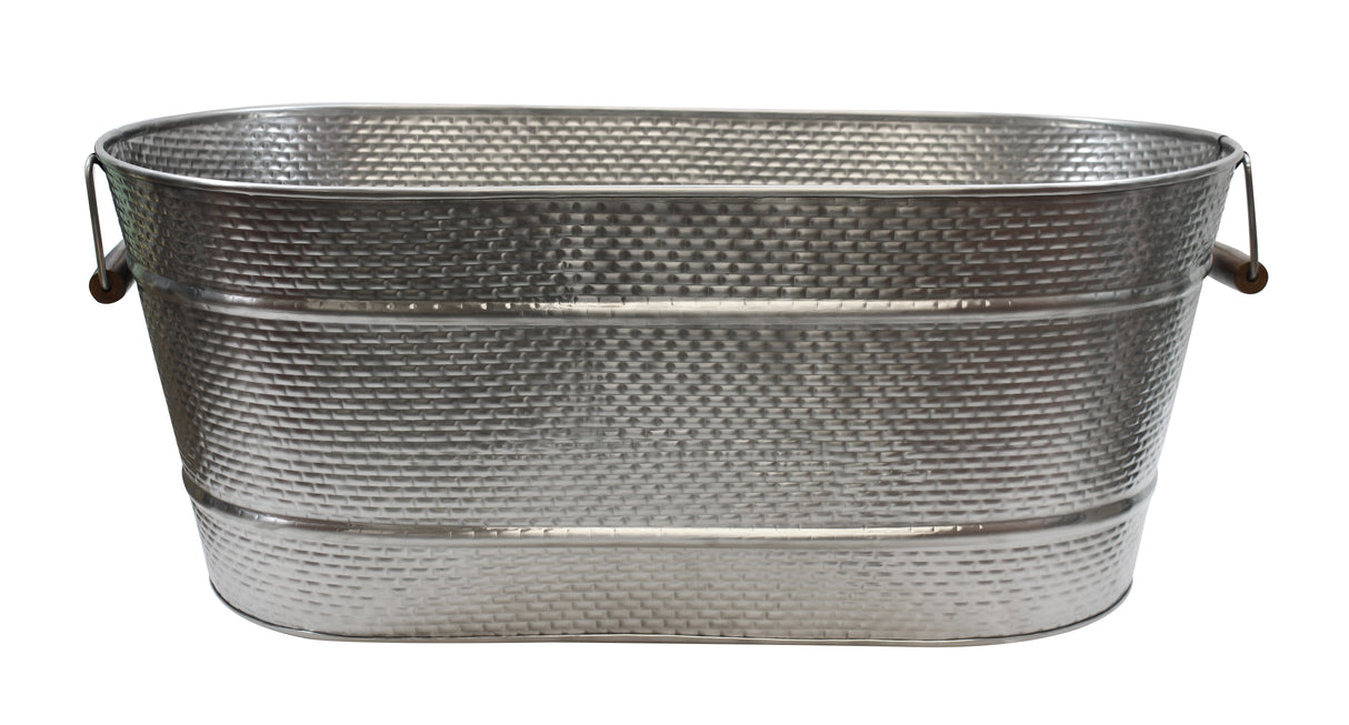 TableCraft GTSS2313 Brickhouse Stainless Steel Oval Beverage Tub 27-1/2" x 15" x 10-3/4" - 12-3/4 gal.