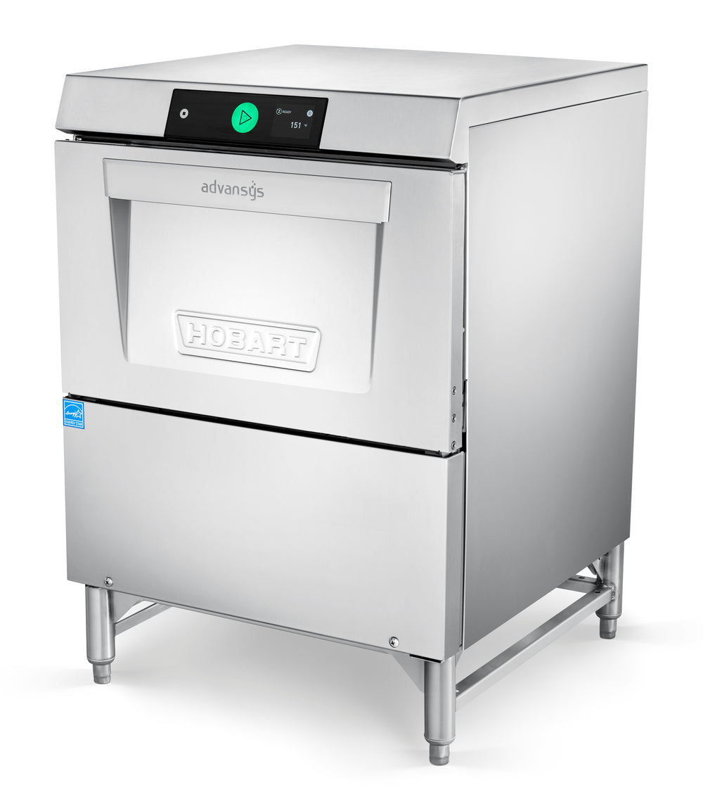 Hobart LXGNPR-2 Advansys Chemical Sanitizing Low Temp Undercounter Glasswasher with PuriRinse - 38 Racks/Hour Capacity - 120v