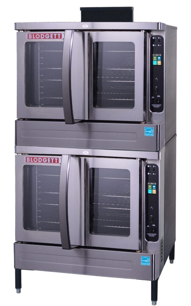 Blodgett MARK V-100 DBL Double-Deck Full-Size Standard Depth Electric Convection Oven with Solid State Controls 38" - 208v