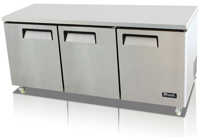 Migali C-U72R-HC Competitor Series 3 Solid Door Undercounter / Worktop Refrigerator 72" - 24.5 cu. ft.