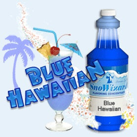 SnoWizard QBLHAW Snow Cone Syrup Flavor Concentrate 1 qt. - Blue Hawaiian