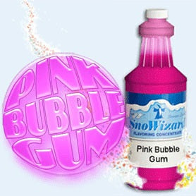 SnoWizard QPKBUB Snow Cone Syrup Flavor Concentrate 1 qt. - Pink Bubble Gum