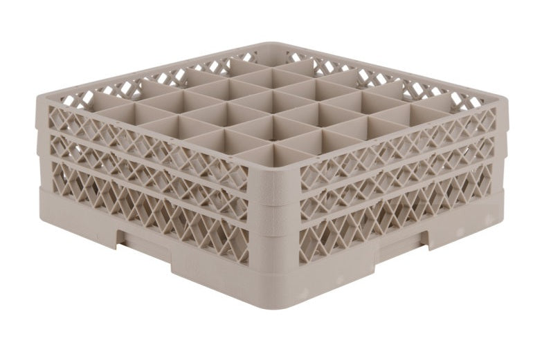 Vollrath TR6BB Traex 25-Compartment Full Size Glass/Stemware Rack with 2 Extenders - Beige - 2/Case