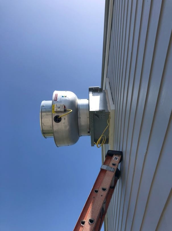 EconAir DU50HFA-900-1600 Wall Mount High Speed Direct Drive Centrifugal Upblast Exhaust Fan 1200 CFM - 1133 RPM - 115v