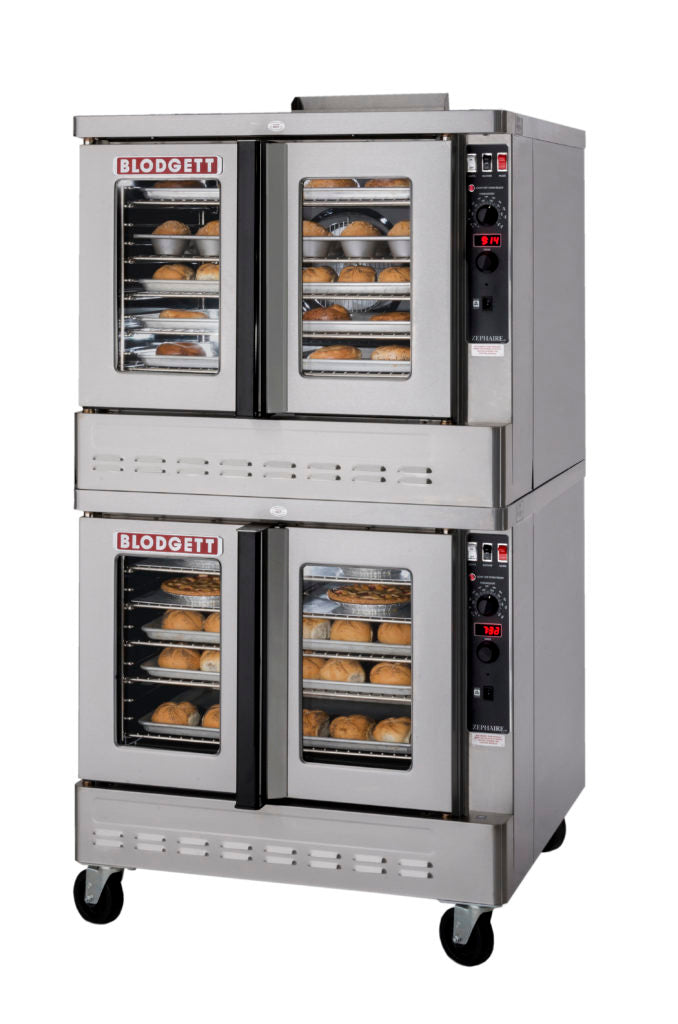Blodgett ZEPH-100-G DBL Zephaire Double-Deck Full Size Standard Depth Natural Gas Convection Oven - 100,000 BTU
