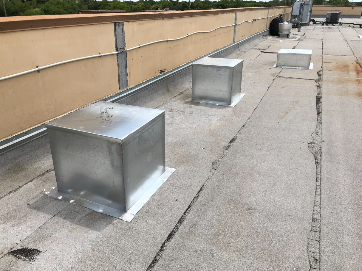 FLASH23 - Roof Curb Fan Flashing 23" X 23"(For wall mount or roof mount) 20 Gauge Galvanized Steel