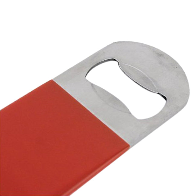Anytime Bar Supplies ACO-3F R Long Neck Foam Matte Coated Stainless Steel Bottle Opener 7" - Red