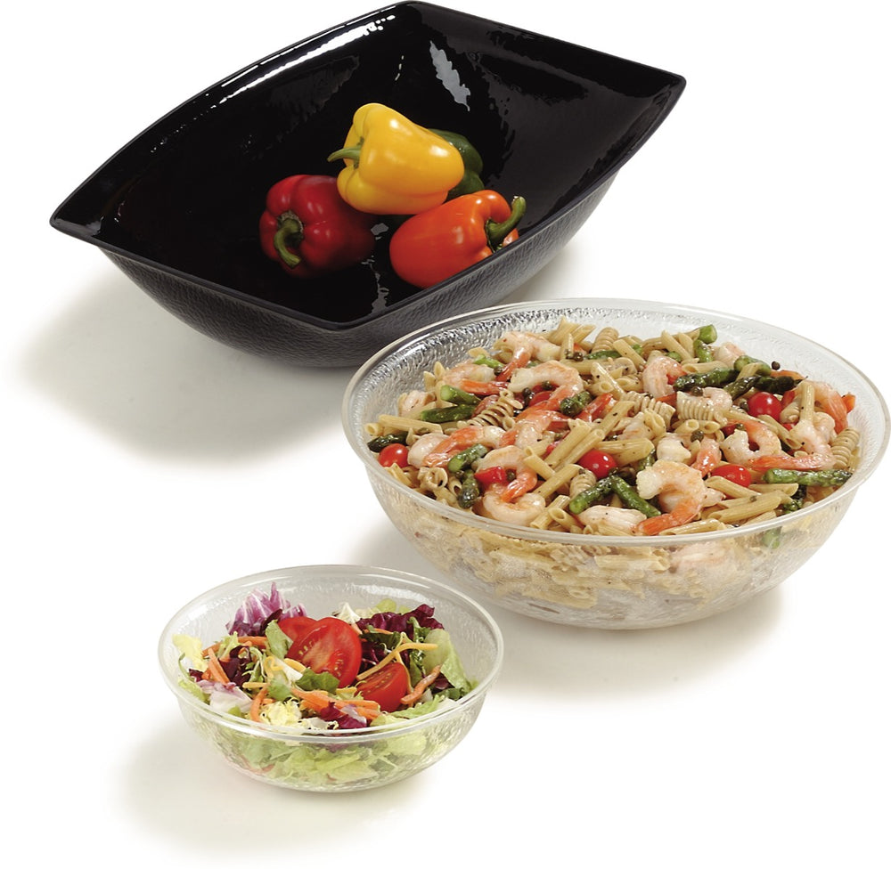 Carlisle SB7807 Round Acrylic Pebbled Salad Bowl 18" - 15 qt. - clear