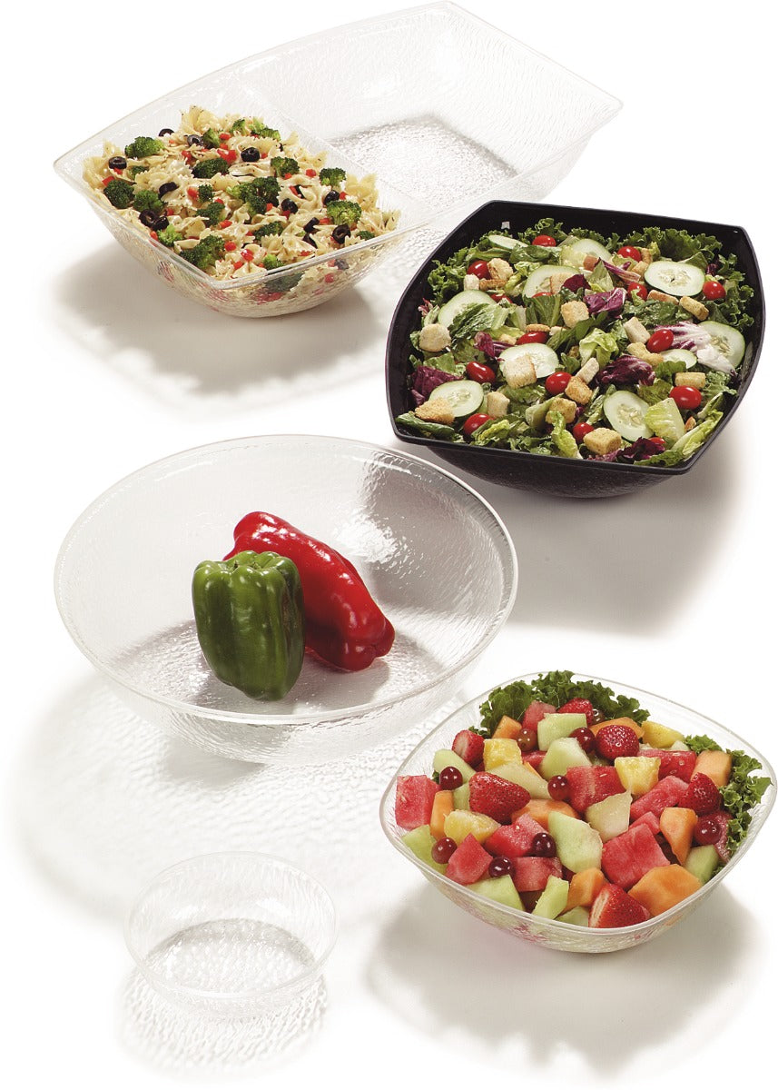 Carlisle SB7807 Round Acrylic Pebbled Salad Bowl 18" - 15 qt. - clear
