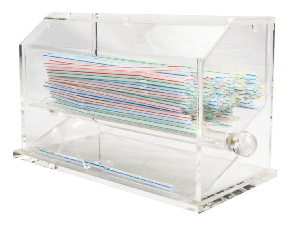 Winco ACSD-712 Acrylic Straw Dispenser 10-3/4"L x 4-3/4"W x 7"H - Clear