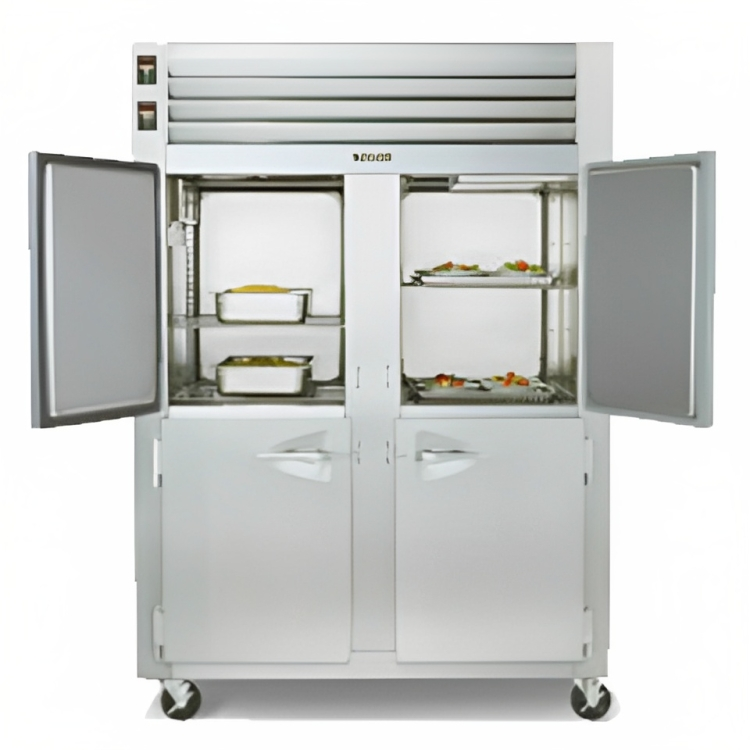 Traulsen ADH232WUT-HHS Spec-Line 2-Section 4 Solid Half Door Dual Temp Reach-In Refrigerator / Heated Holding Cabinet 58" - 46.86 cu. ft.