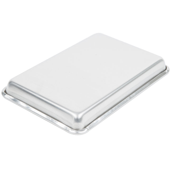 Vollrath 5228 Wear-Ever Eighth Size 16 Gauge 6 1/2" x 9 1/2" Curled Rim, No Wire Aluminum Bun / Sheet Pan