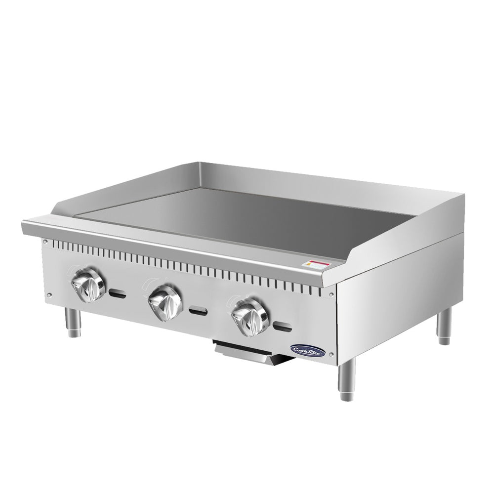 Atosa ATMG-36 CookRite Countertop Heavy-Duty Gas Griddle w/ 3 Burners, Steel Plate & Manual Control - 90,000 BTU