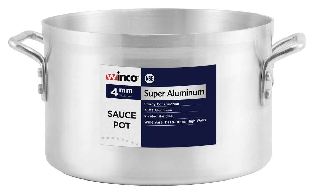Winco ASSP-08 Elemental Aluminum Heavyweight Sauce Pot 8 qt.