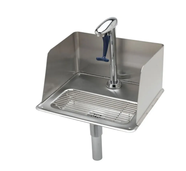 T&S Brass B-1235 Water Station w/ Splash Guard, 10 1/2 in, Push Back Glass Filler