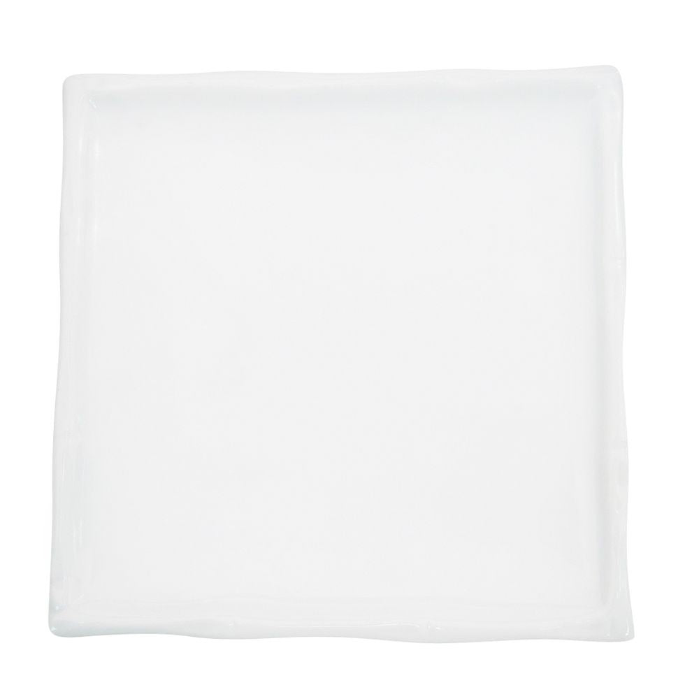CAC China BAP-9 Bamboo Rimless Square Porcelain  Plate 9-1/4" x 9-1/4" - Super White - 24/Case
