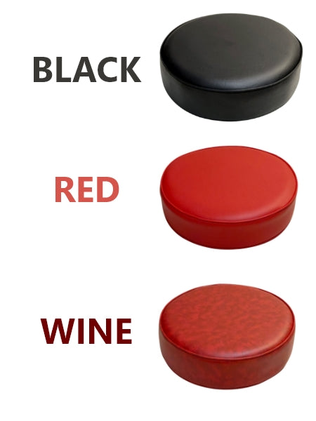 AAA Furniture Wholesale DRB/BUTTON/BLK Swivel Backless Button Bar Stool with Double Footring 29"H - Black Vinyl