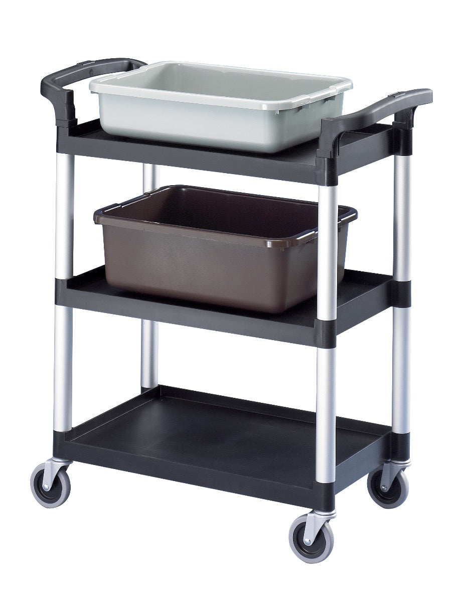 Cambro BC331KD110 300 lb. 3 Shelf Utility Cart / Bus Cart 33" x 16-1/4" x 38"H - Black