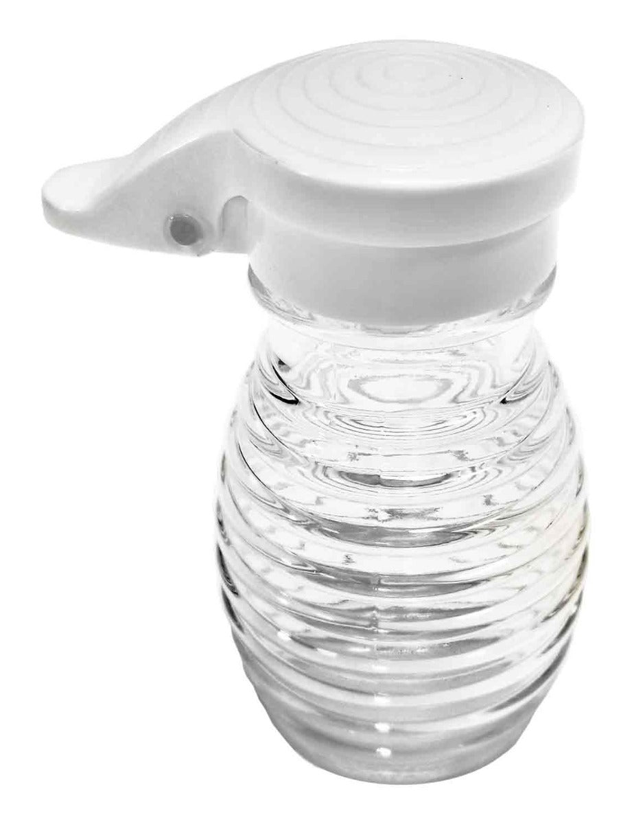 TableCraft BH2MPW Beehive Collection Glass Salt & Pepper Shaker with White Moisture Proof Plastic Flip Top 2oz. - Clear