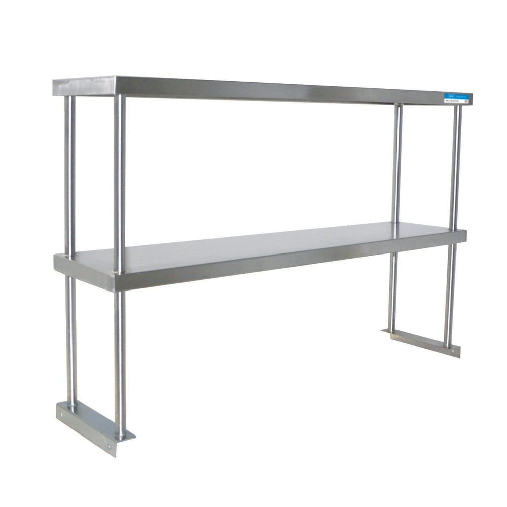 BK Resources BK-OSD-1860 Stainless Steel Table Mounted Double Overshelf 60"W x 18"D x 31-1/4"H