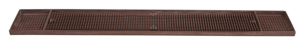Winco BM-327B Rubber Bar Rail Spill Mat 27" x 3-1/4" - Brown