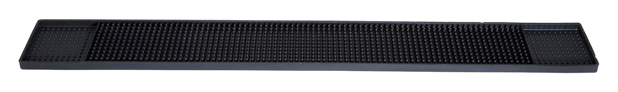 Winco BM-327K Rubber Bar Rail Spill Mat 27" x 3-1/4" - Black