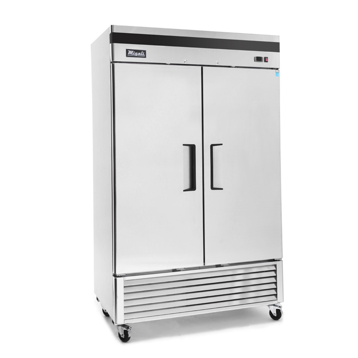 Migali C-2RB-HC Competitor Series 2-Section 2 Solid Door Reach-In Refrigerator 55" - Bottom Mount Compressor - 49 cu. ft. - 115v