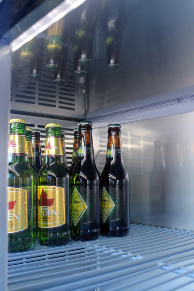 Migali C-BB48G-HC Competitor Series Back Bar Cooler Black 2 Glass Door Refrigerator w/R290 48" -  (2) 1/2 Keg Capacity