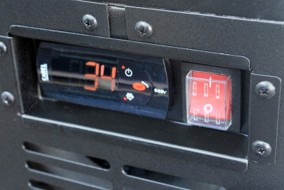 Migali C-BB72-HC Competitor Series Back Bar Cooler Black 3 Solid Door Refrigerator w/R290 72" - (3) 1/2 Keg Capacity