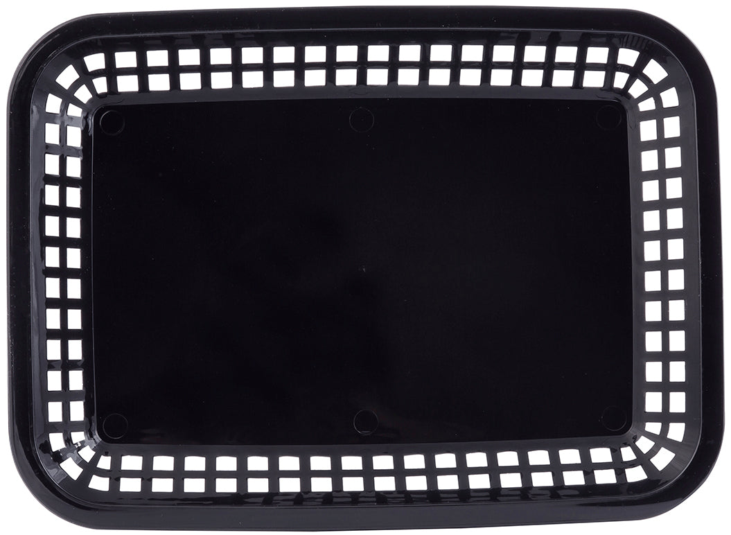 TableCraft C1077BK Grande Plastic Rectangular Platter Basket 10-3/4" x 7-3/4" x 1-1/2" - Black - 12/Case