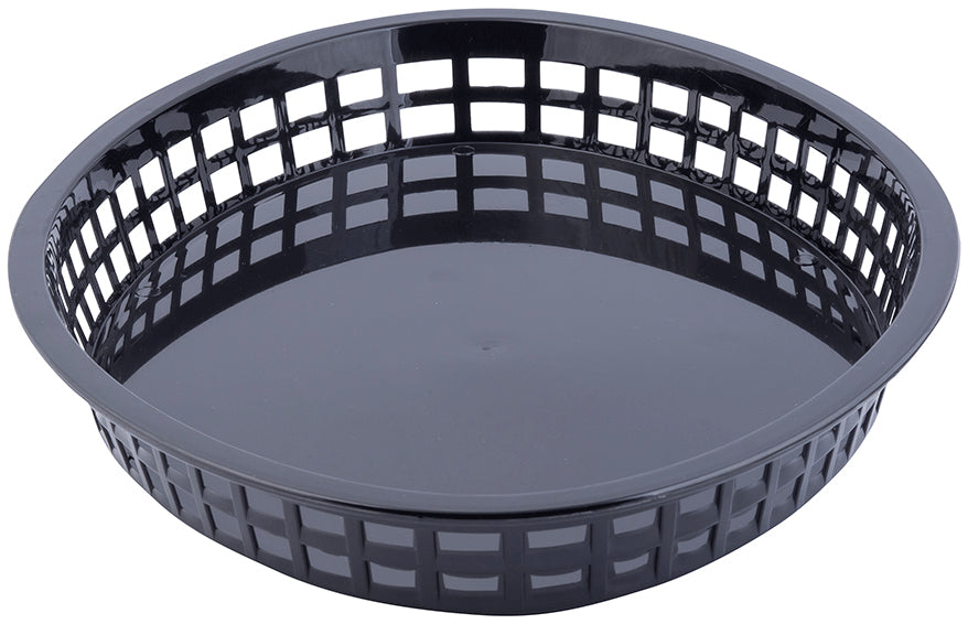 TableCraft C1086BK Texas Plastic Oval Platter Basket 12-3/4" x 9-1/2" x 1-1/2" - Black - 12/Case