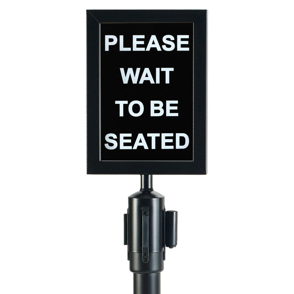 Winco CGSF-12K Removable Steel Stanchion Top Sign Frame 8-3/4"W x 17-1/2"H - Black