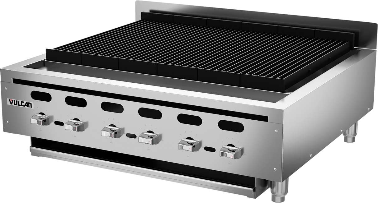 Wolf ACB36 Achiever Countertop Natural Gas Charbroiler w/ 6 Burners 36" - 102,000 BTU