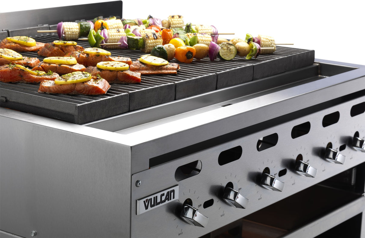 Wolf ACB36 Achiever Countertop Natural Gas Charbroiler w/ 6 Burners 36" - 102,000 BTU