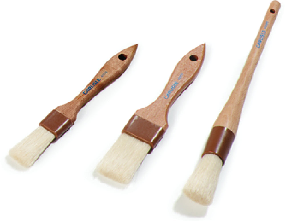 Carlisle 4038000 Sparta Chef Series Round Pastry / Basting Brush with 1"Dia. Boar Bristles & 8-1/4" Wood Handle