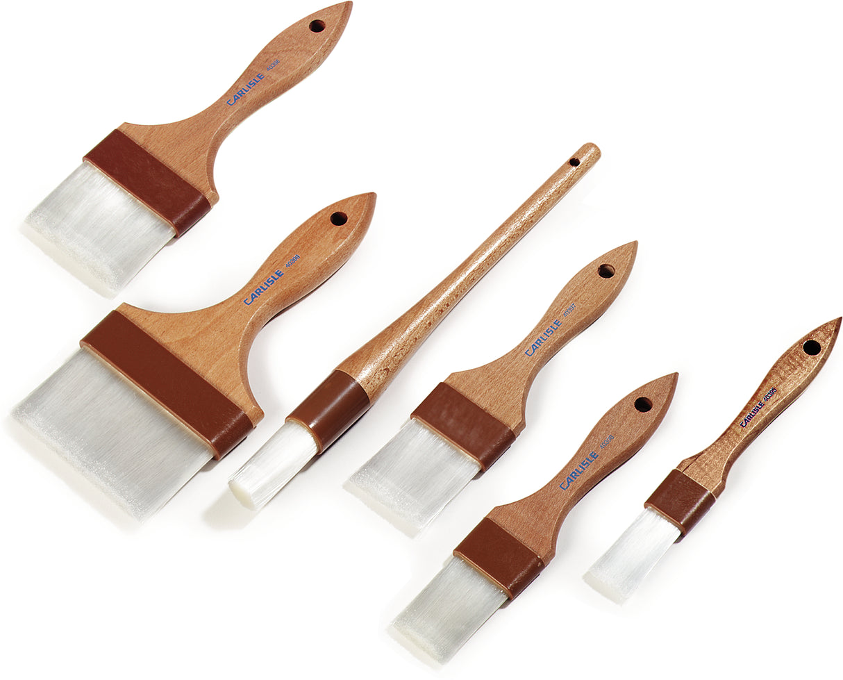 Carlisle 4040000 Sparta Chef Series Round Pastry Brush with 1"Dia. Nylon Bristles & Wood Handle