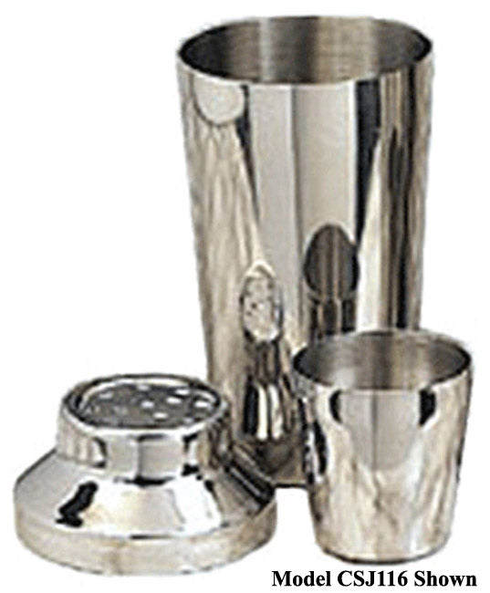 American Metalcraft CSJ108 3-Piece Stainless Steel Cocktail Shaker Set 8 oz.
