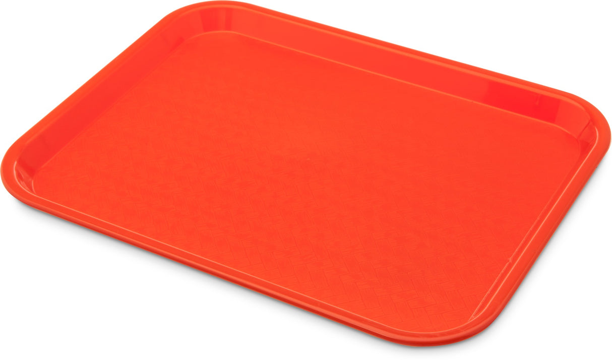 Carlisle CT101424 Cafe Polypropylene Fast Food Cafeteria Tray 11" x 14" - Orange - 24/Case