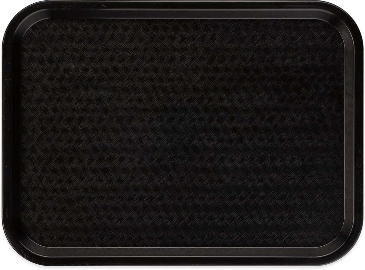 Carlisle CT121603 Cafe Polypropylene Fast Food Cafeteria Tray 12" x 16" - Black - 24/Case