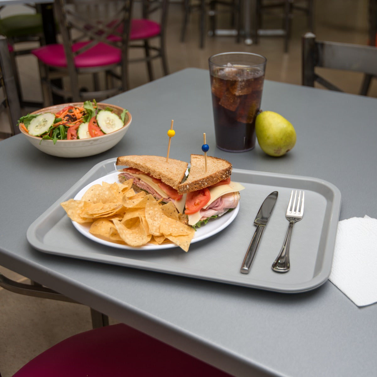 Carlisle CT121623 Cafe Polypropylene Fast Food Cafeteria Tray 12" x 16" - Gray - 24/Case