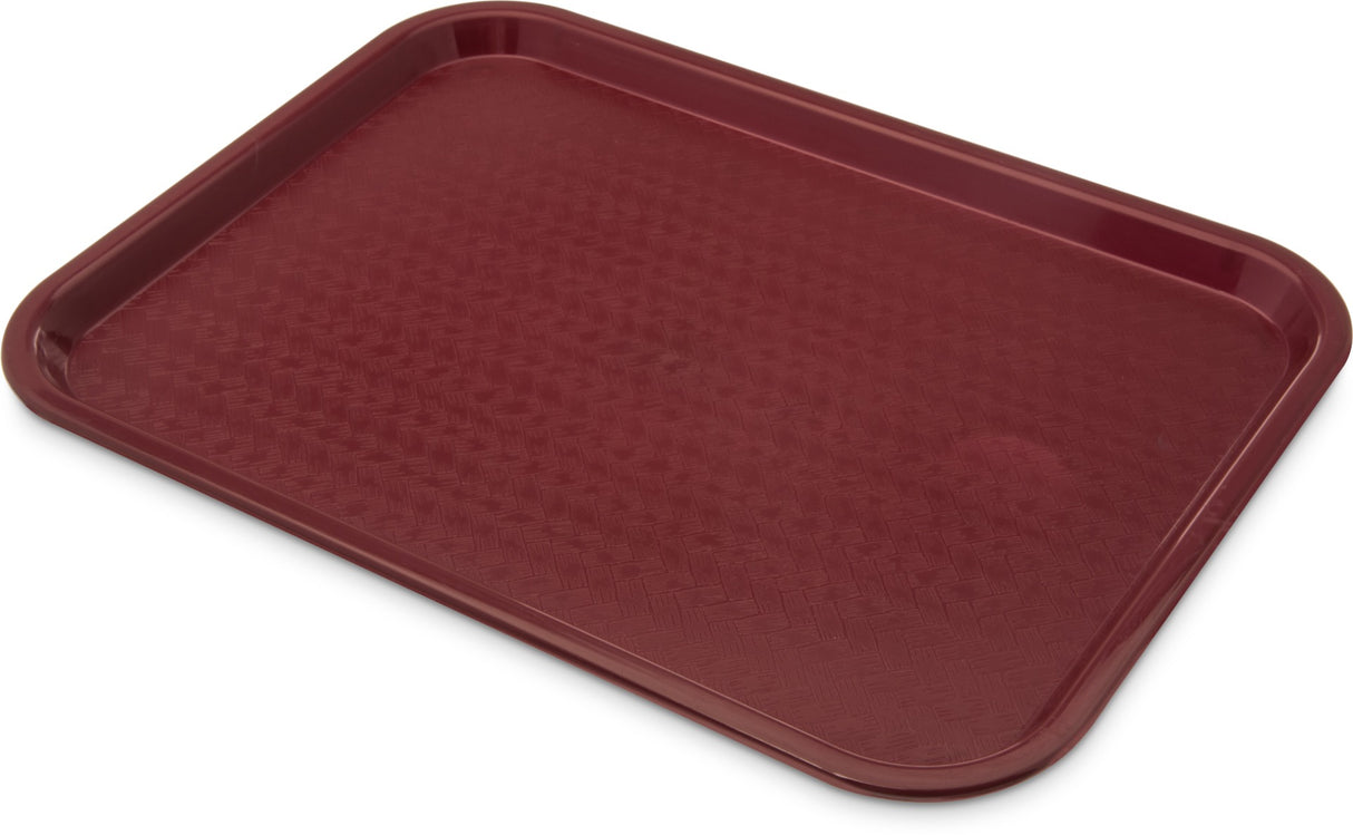 Carlisle CT121661 Cafe Polypropylene Fast Food Cafeteria Tray 12" x 16" - Burgundy - 24/Case