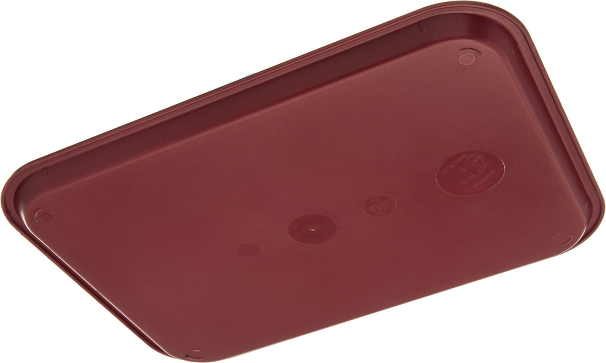 Carlisle CT121661 Cafe Polypropylene Fast Food Cafeteria Tray 12" x 16" - Burgundy - 24/Case