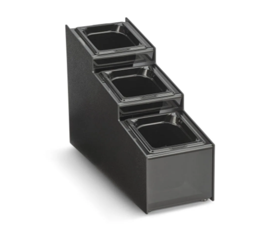 Vollrath CTCPAN3-6 Condiment Organizer w/ (3) Bins - Black