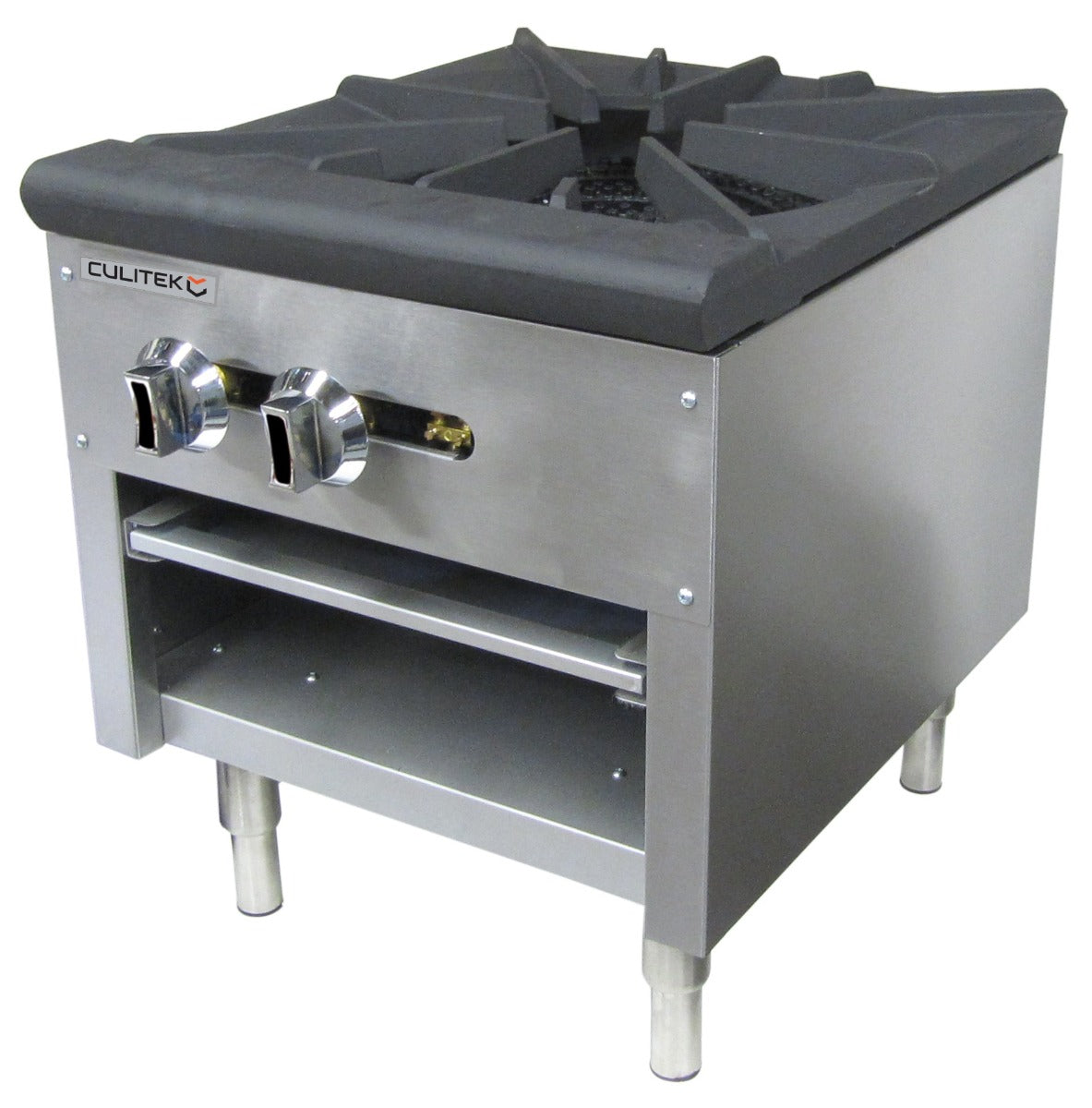 Culitek CULCTSP1NG 18 inch natural gas stock pot range with single burner stainless steel construction