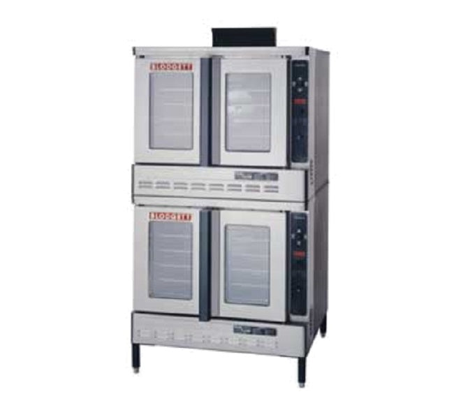 Blodgett DFG-100 DBL Double-Deck Full Size Standard Depth Dual Flow Natural Gas Convection Oven with Solid State Digital Controls - 110,000 BTU