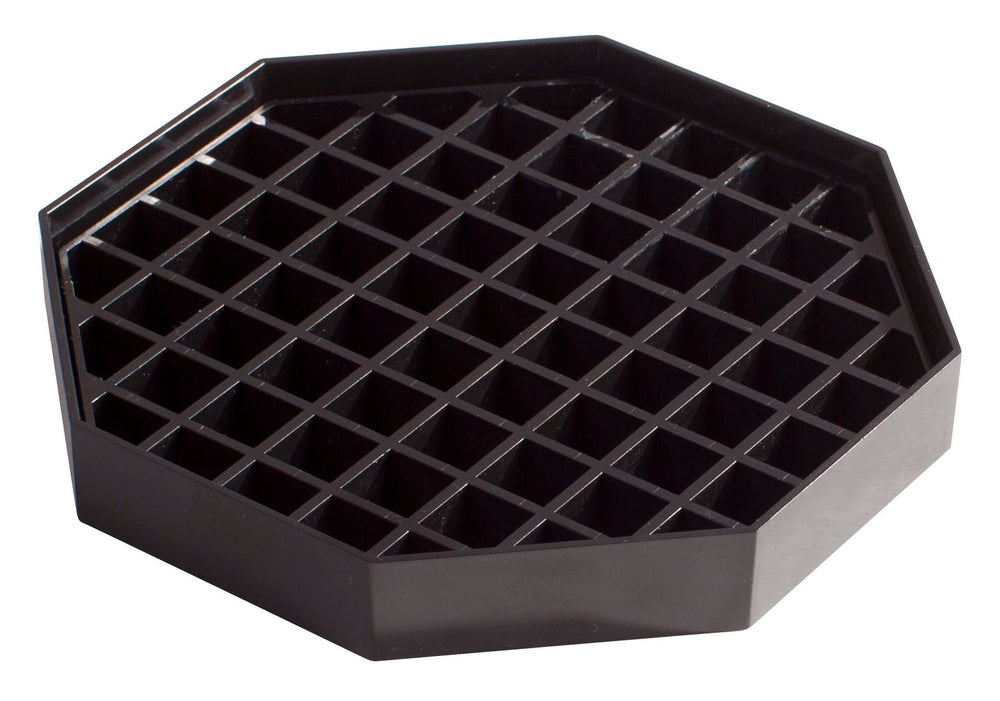 Winco DT-60 Plastic Beverage Dispenser Octagonal Drip Tray 6"- Black - 4/Pack