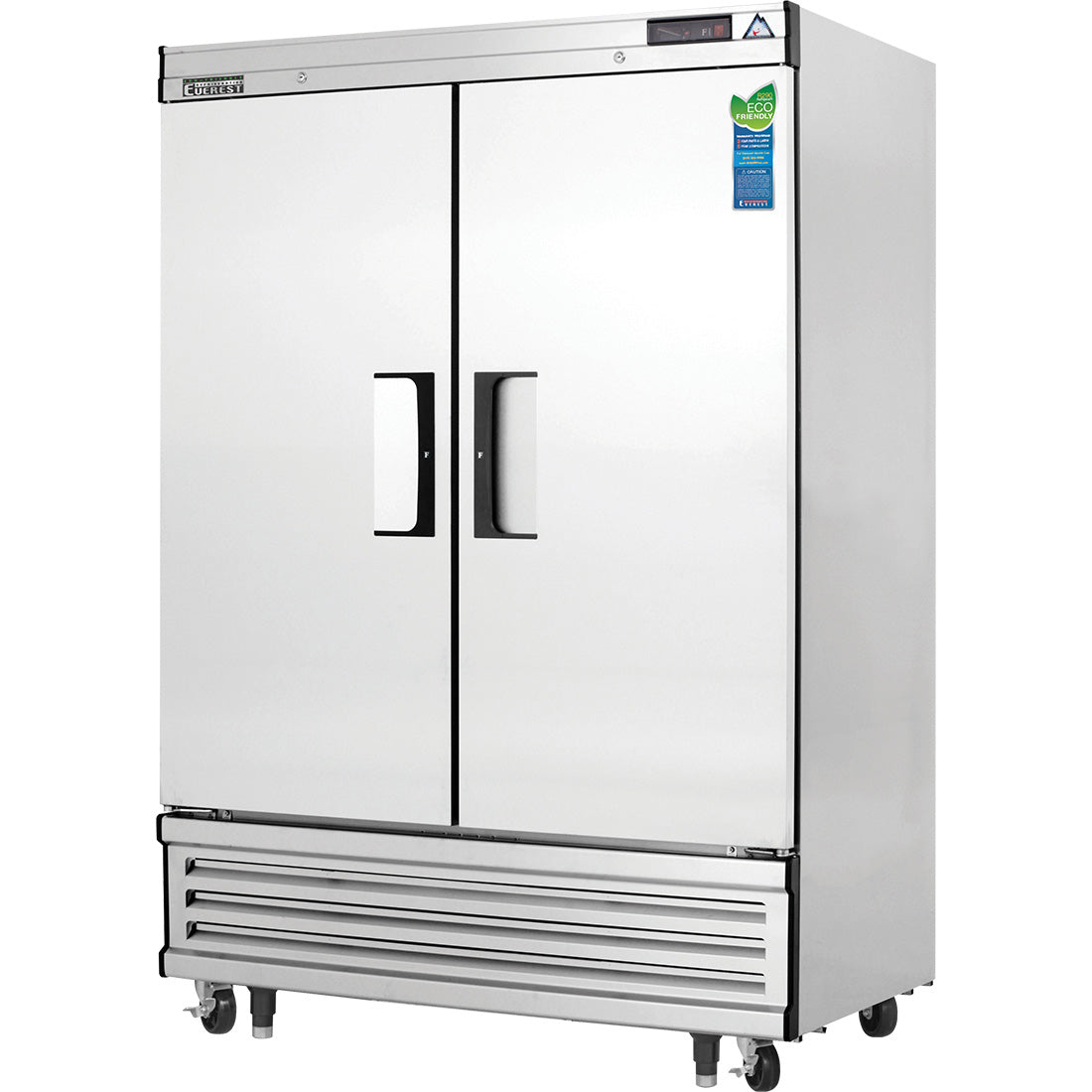 Everest Refrigeration EBF2 2-Section 2 Solid Swing Door Reach-In Freezer 55" - 115V