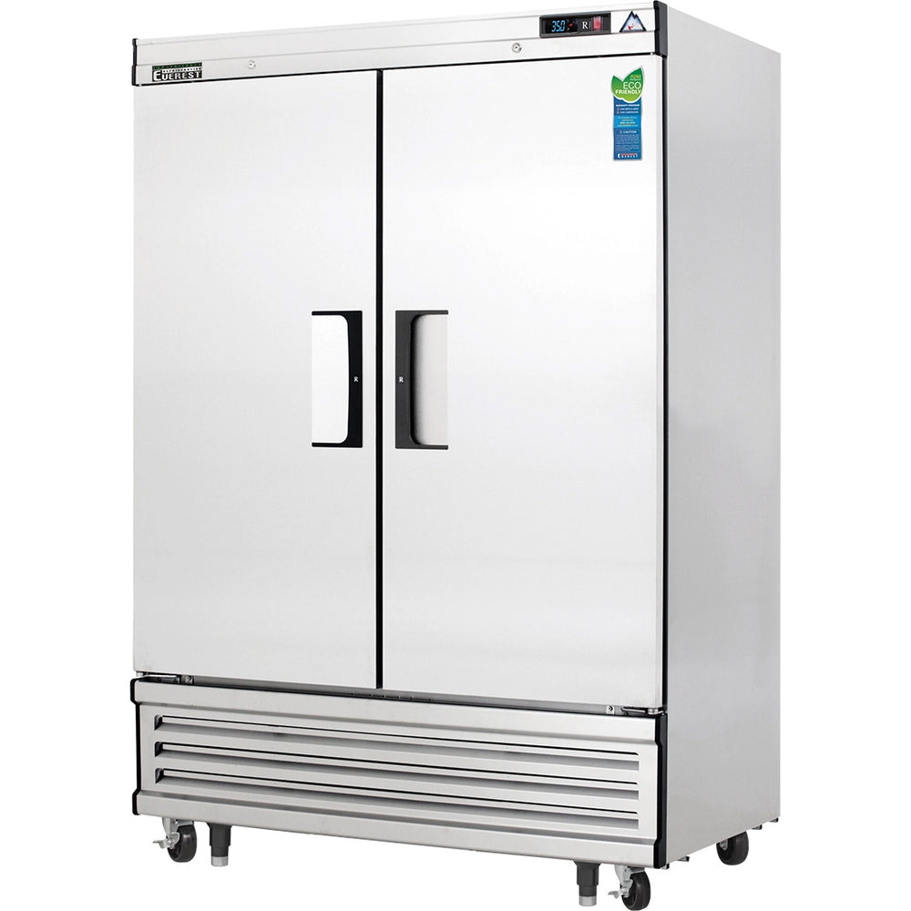Everest Refrigeration EBRF2 2-Section 2 Solid Door Reach-In Dual Temp Refrigerator/Freezer Combo 55" - 115V